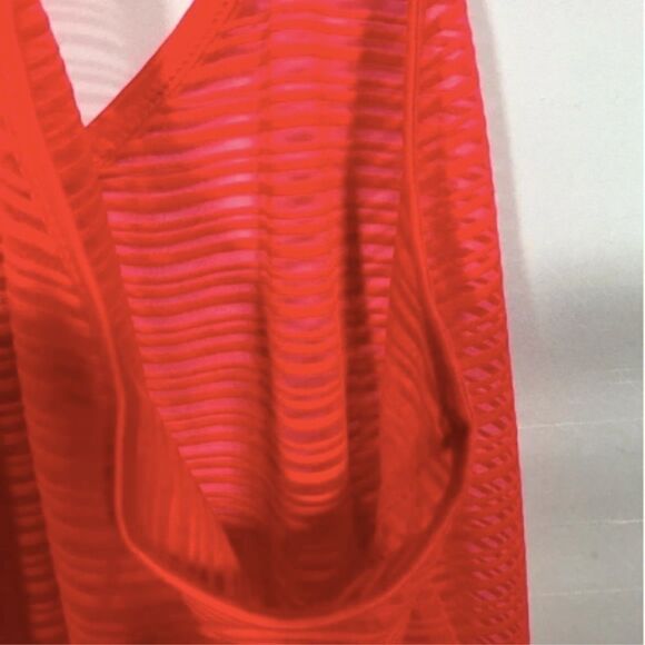Women's Marika Coral Red Orange Athletic Tank Top - Picture 9 of 11